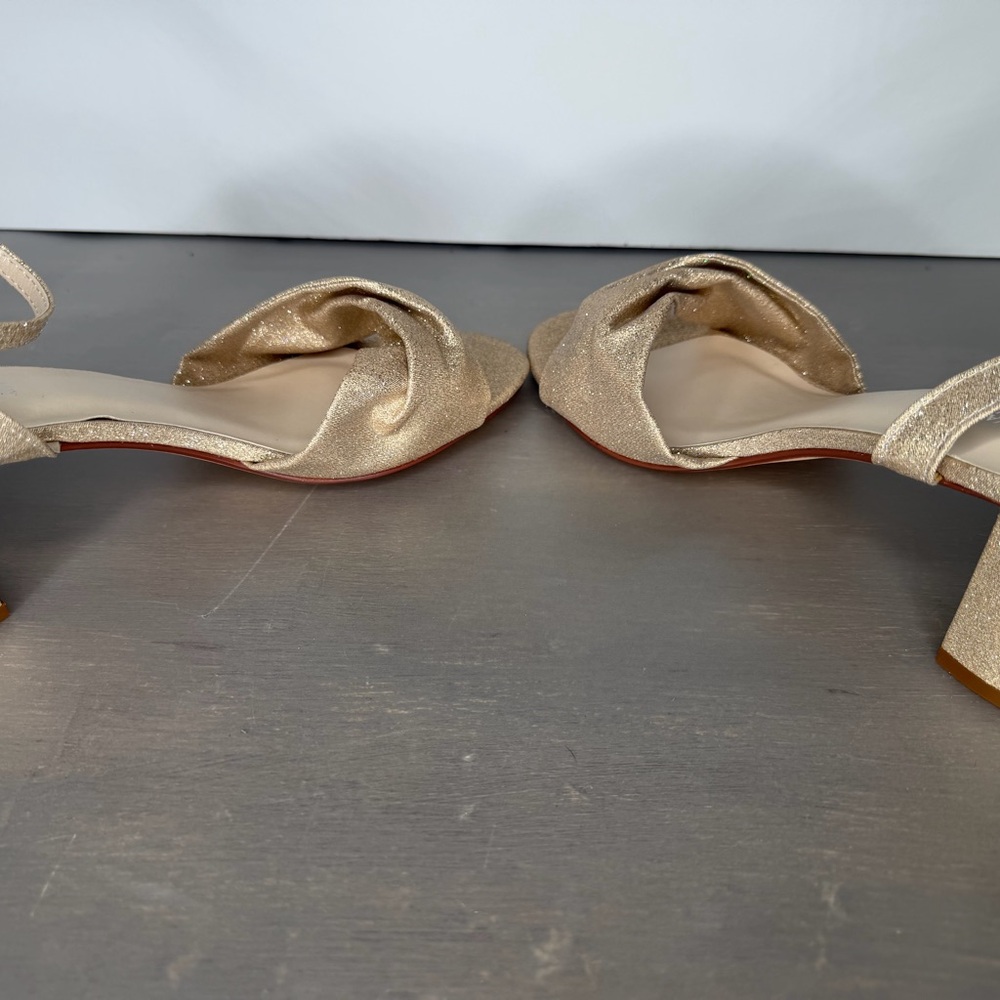 Touch Ups Benjamin Walk Champagne Sparkle Sandals Sling Back Open Toe Sz 10.5 - Picture 7 of 11